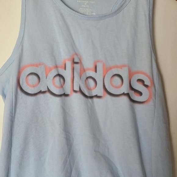 Adidas Tie Side Tank Top Racer Back Blue Light - Picture 4 of 5